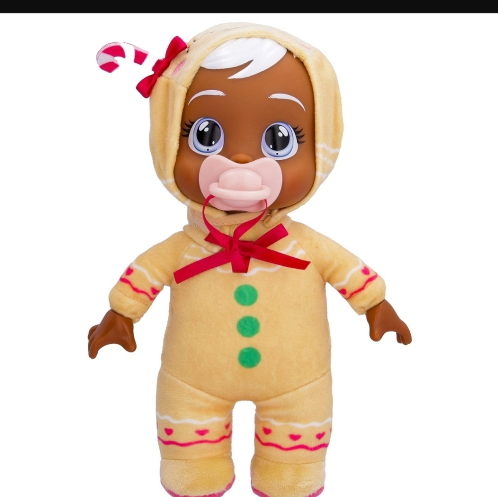 NWT/Cry Babies Tiny Cuddles Christmas Ginger- 9" Baby Dolls, Cries Real Tears, G